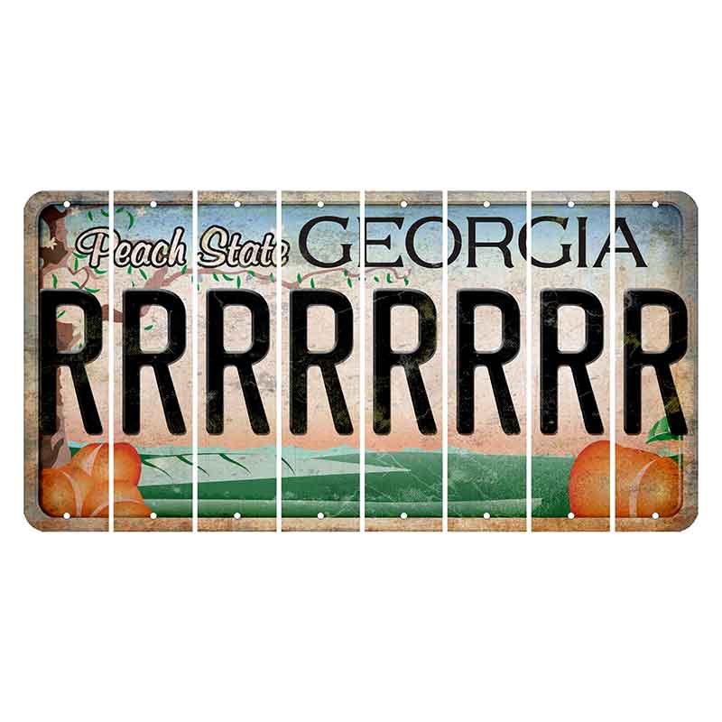 Georgia Peach State Cut License Plate Strips (Set of 8)