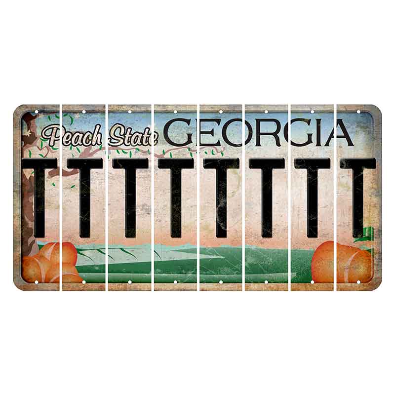 Georgia Peach State Cut License Plate Strips (Set of 8)