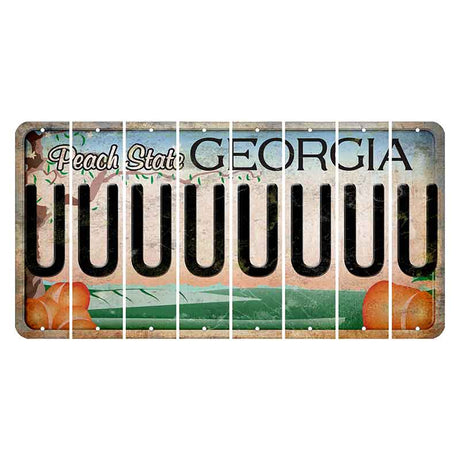 Georgia Peach State Cut License Plate Strips (Set of 8)