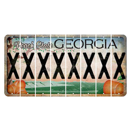 Georgia Peach State Cut License Plate Strips (Set of 8)