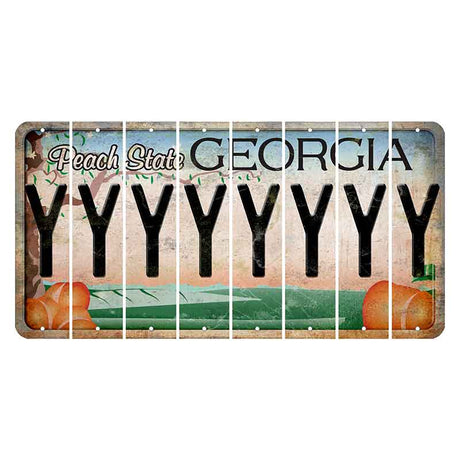 Georgia Peach State Cut License Plate Strips (Set of 8)