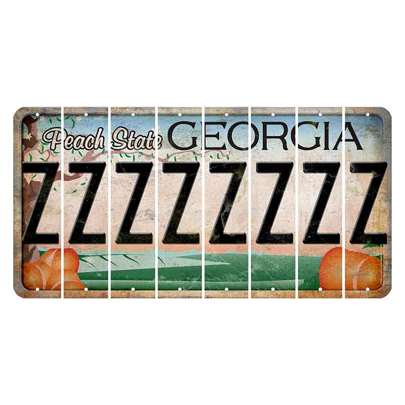 Georgia Peach State Cut License Plate Strips (Set of 8)