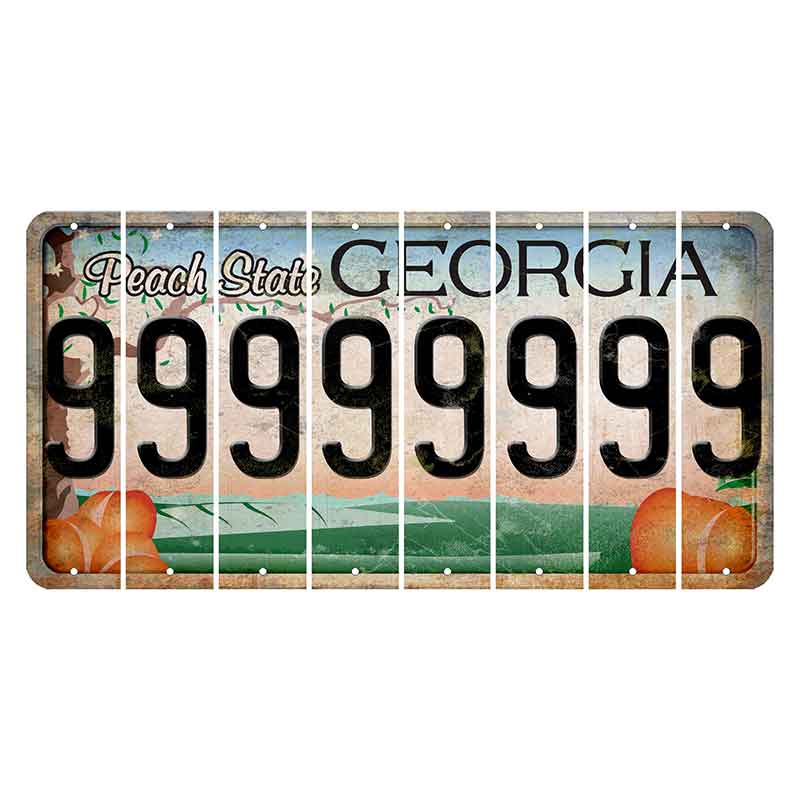 Georgia Peach State Cut License Plate Strips (Set of 8) 9