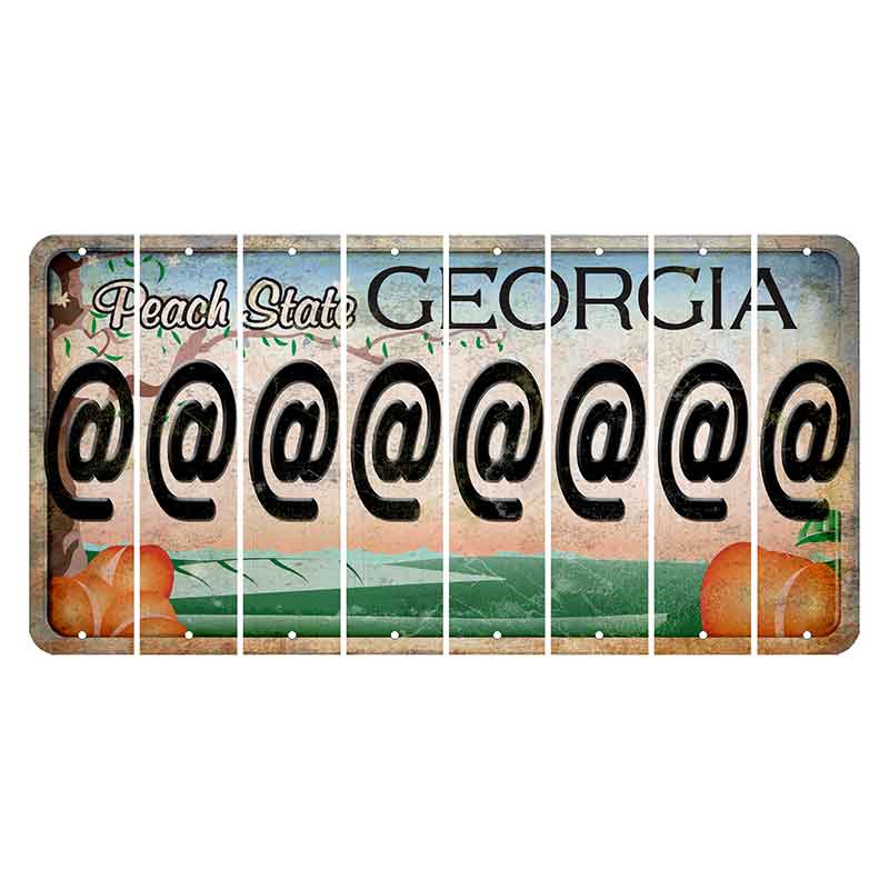 Georgia Peach State Cut License Plate Strips (Set of 8)