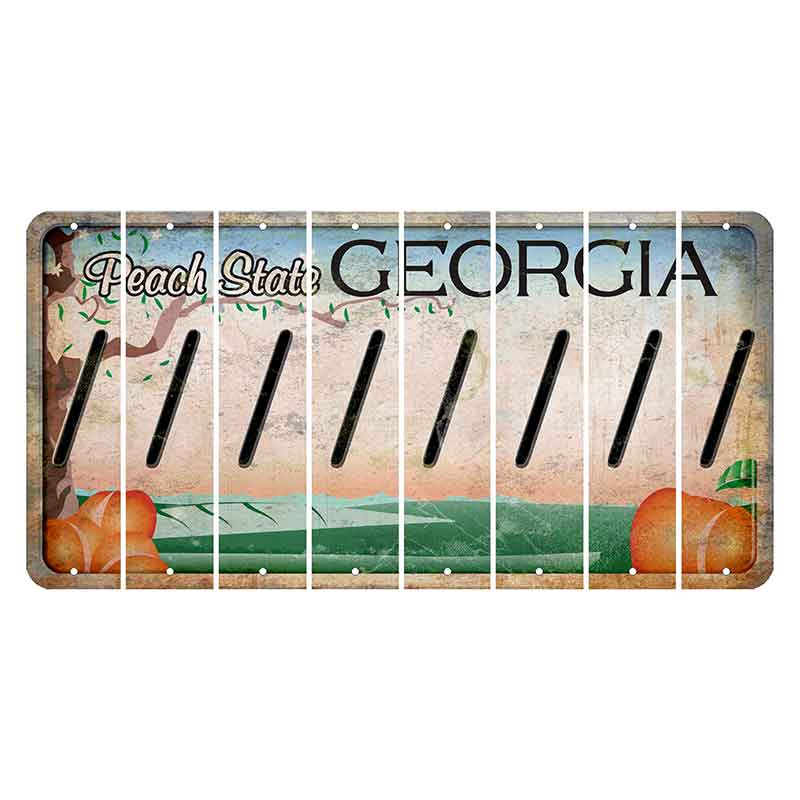 Georgia Peach State Cut License Plate Strips (Set of 8)