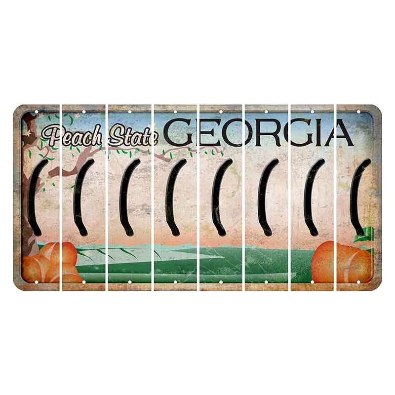 Georgia Peach State Cut License Plate Strips (Set of 8) Parenthesis - Left