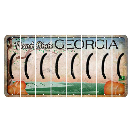 Georgia Peach State Cut License Plate Strips (Set of 8)