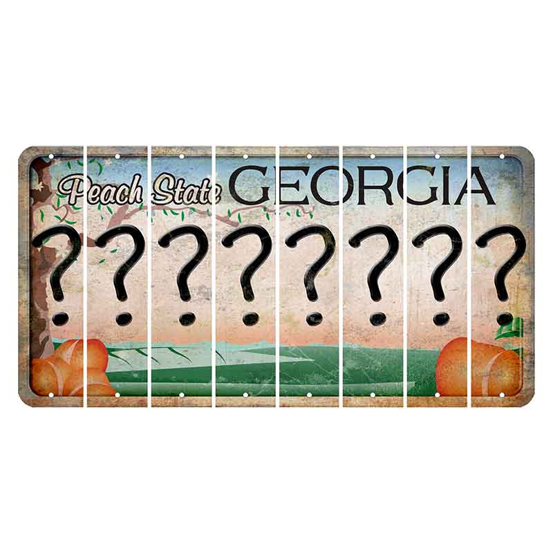 Georgia Peach State Cut License Plate Strips (Set of 8)