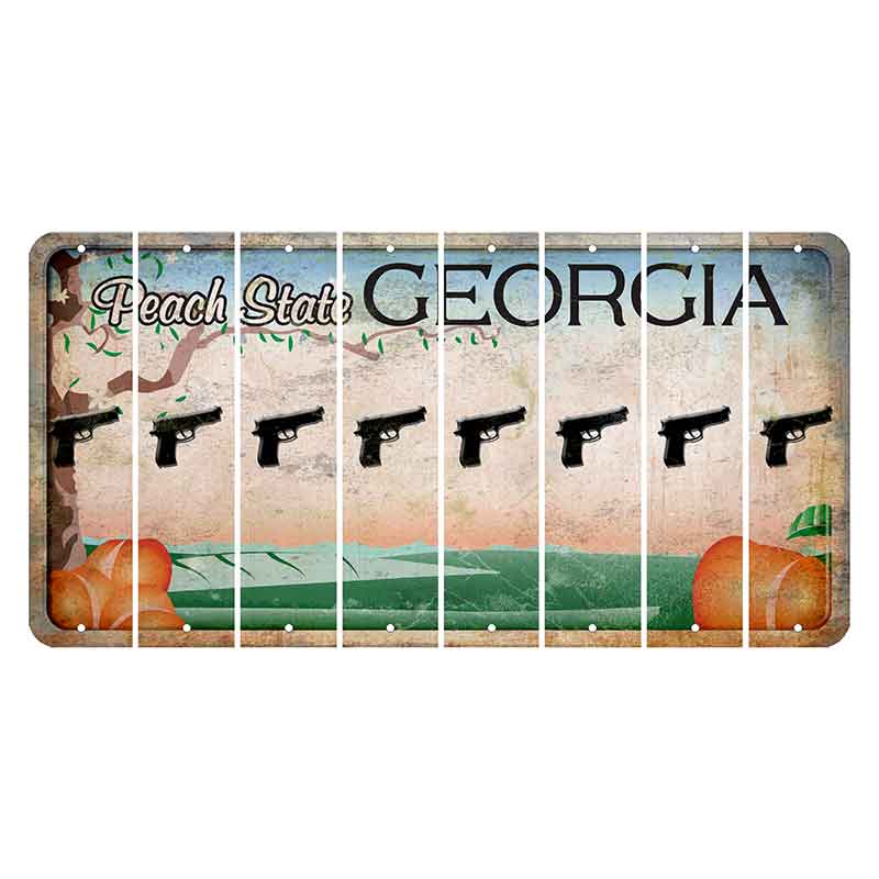 Georgia Peach State Cut License Plate Strips (Set of 8)