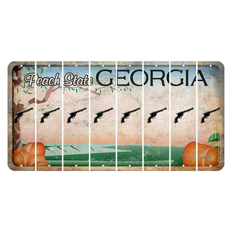 Georgia Peach State Cut License Plate Strips (Set of 8)