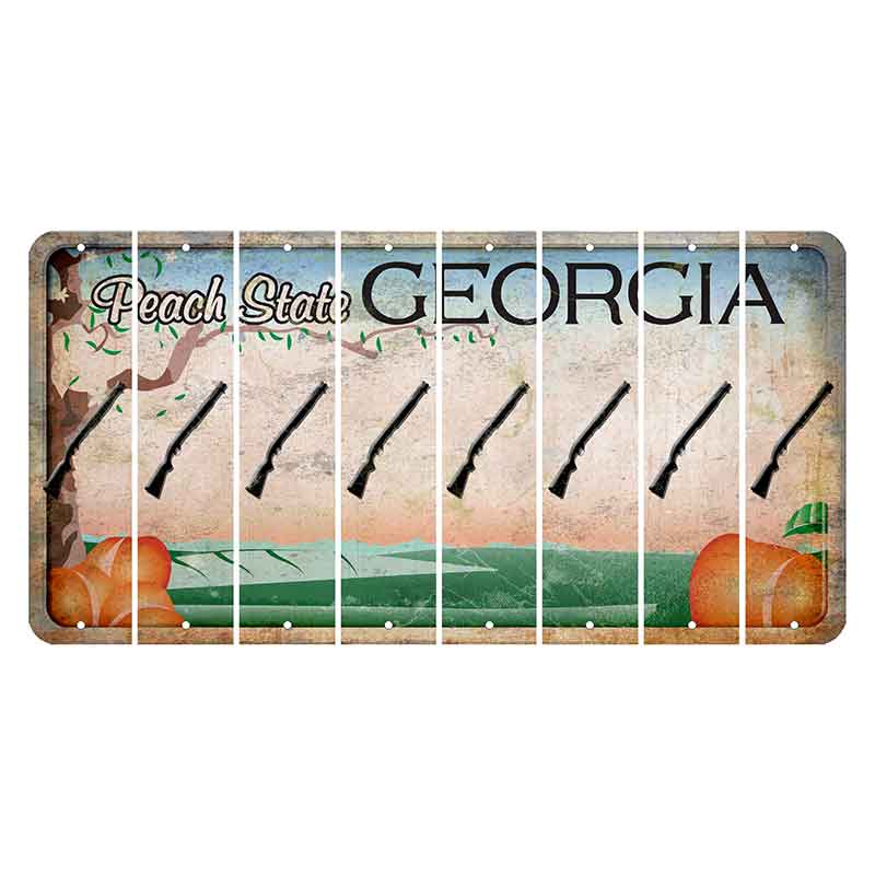 Georgia Peach State Cut License Plate Strips (Set of 8) Shotgun