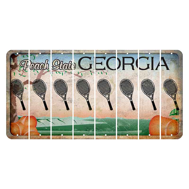 Georgia Peach State Cut License Plate Strips (Set of 8)