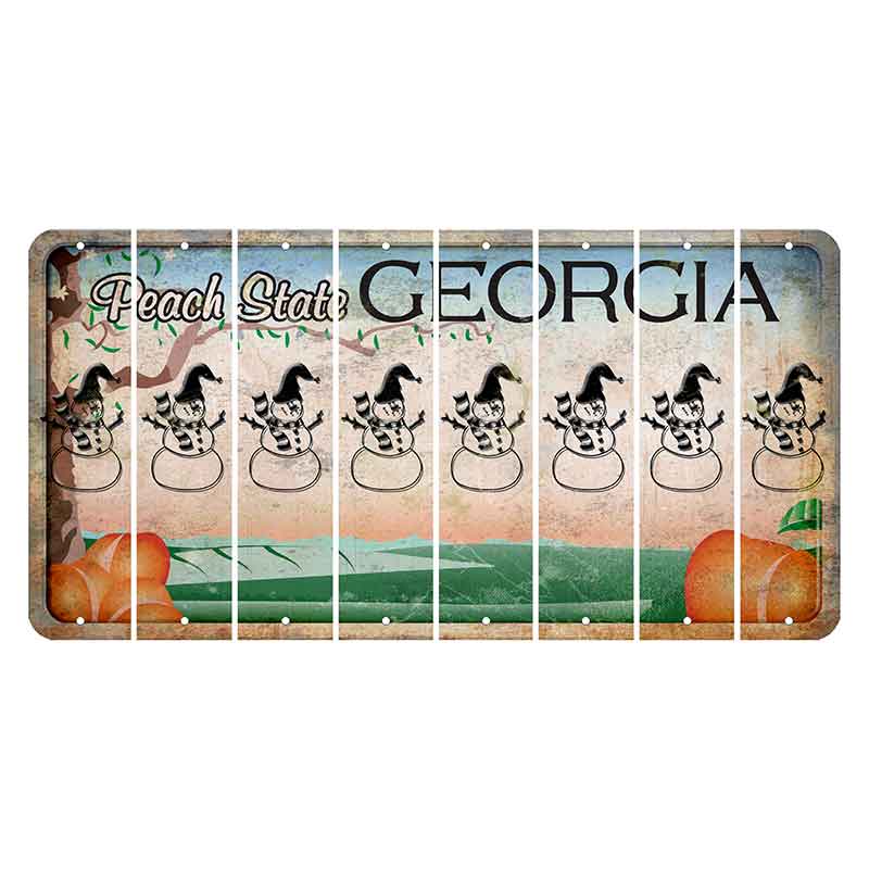 Georgia Peach State Cut License Plate Strips (Set of 8)