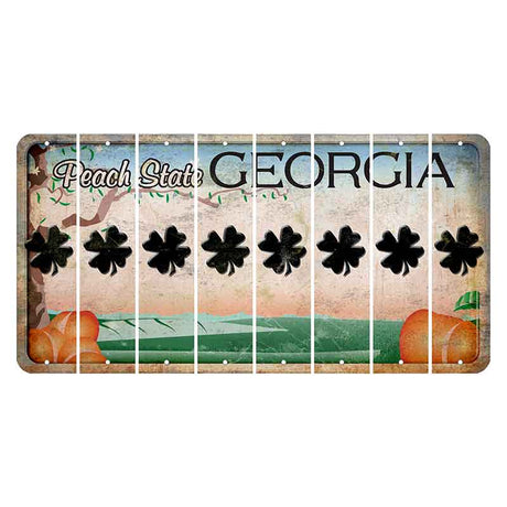 Georgia Peach State Cut License Plate Strips (Set of 8)