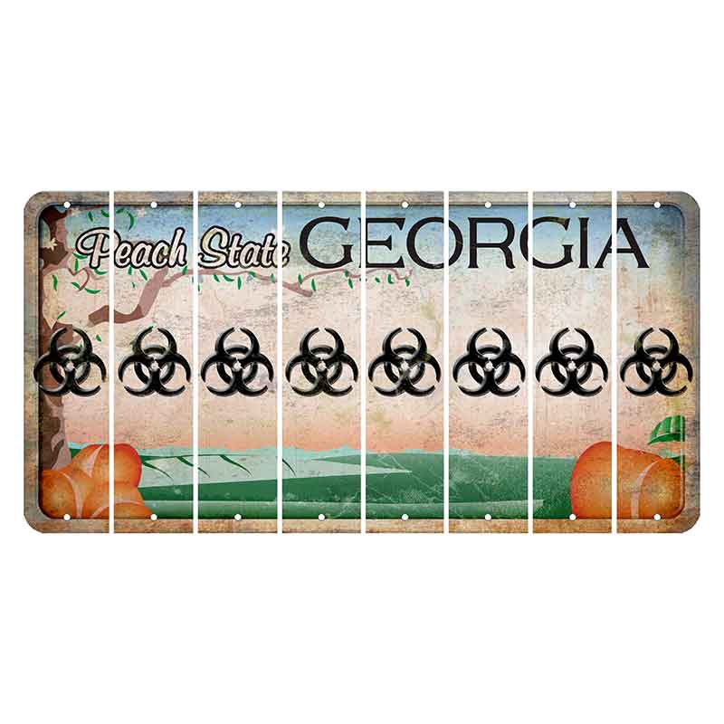 Georgia Peach State Cut License Plate Strips (Set of 8) Radioactive
