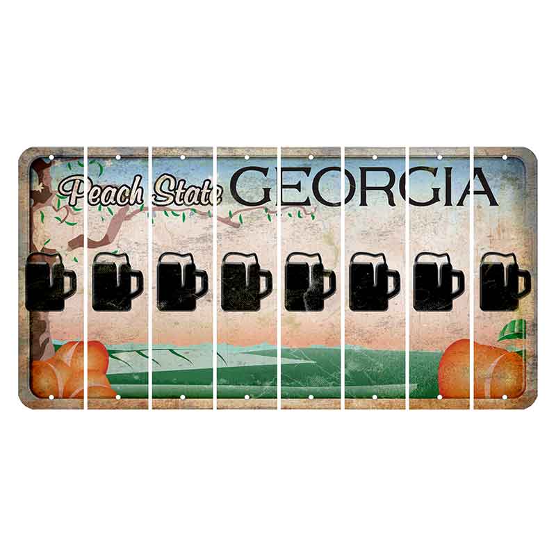 Georgia Peach State Cut License Plate Strips (Set of 8)