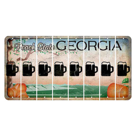 Georgia Peach State Cut License Plate Strips (Set of 8)