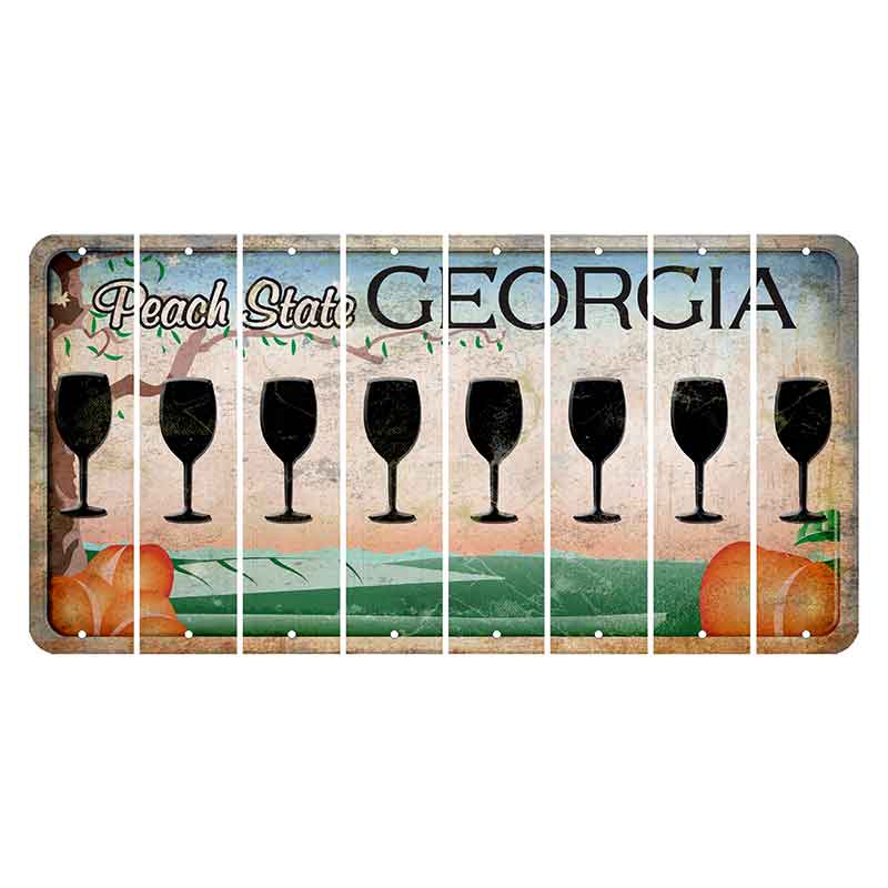 Georgia Peach State Cut License Plate Strips (Set of 8)