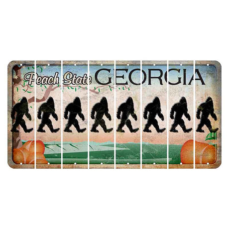 Georgia Peach State Cut License Plate Strips (Set of 8)