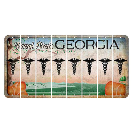 Georgia Peach State Cut License Plate Strips (Set of 8)