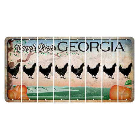 Georgia Peach State Cut License Plate Strips (Set of 8)