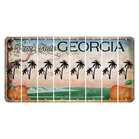 Georgia Peach State Cut License Plate Strips (Set of 8)