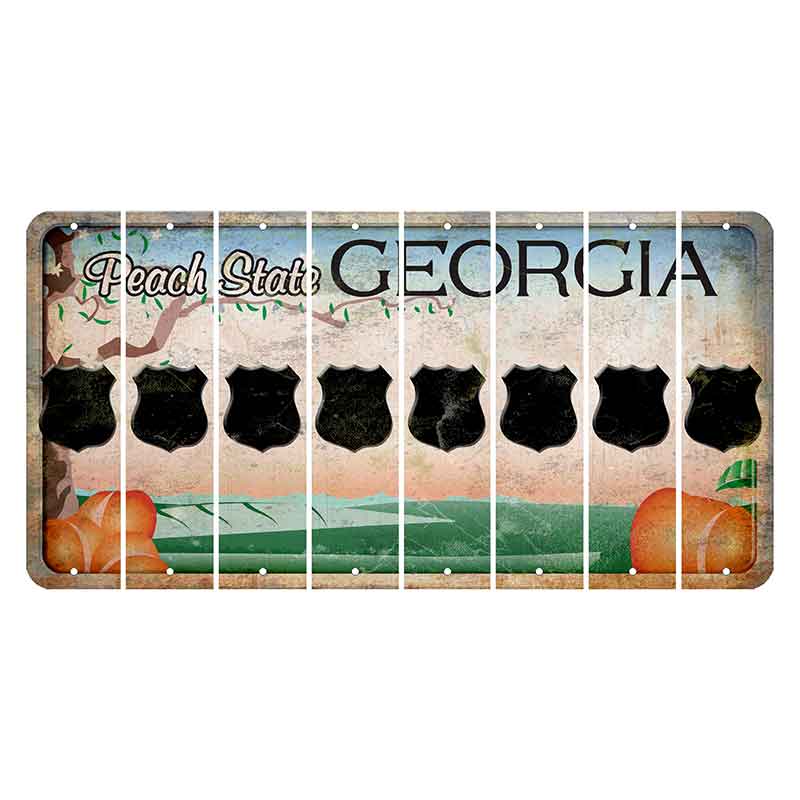 Georgia Peach State Cut License Plate Strips (Set of 8)