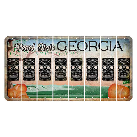 Georgia Peach State Cut License Plate Strips (Set of 8)