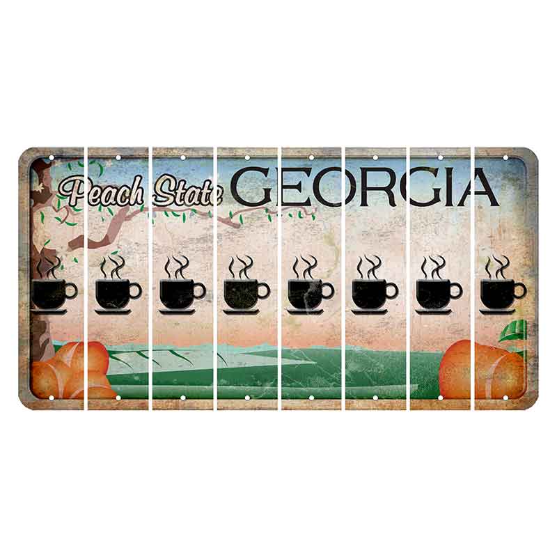 Georgia Peach State Cut License Plate Strips (Set of 8)