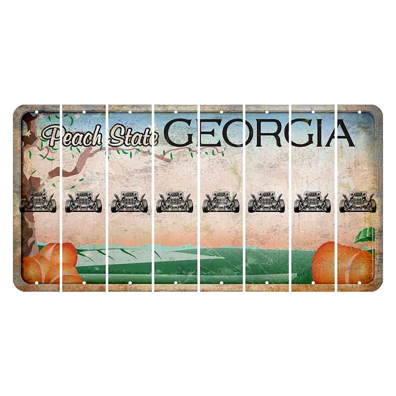 Georgia Peach State Cut License Plate Strips (Set of 8) Hot Rod