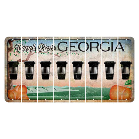 Georgia Peach State Cut License Plate Strips (Set of 8)