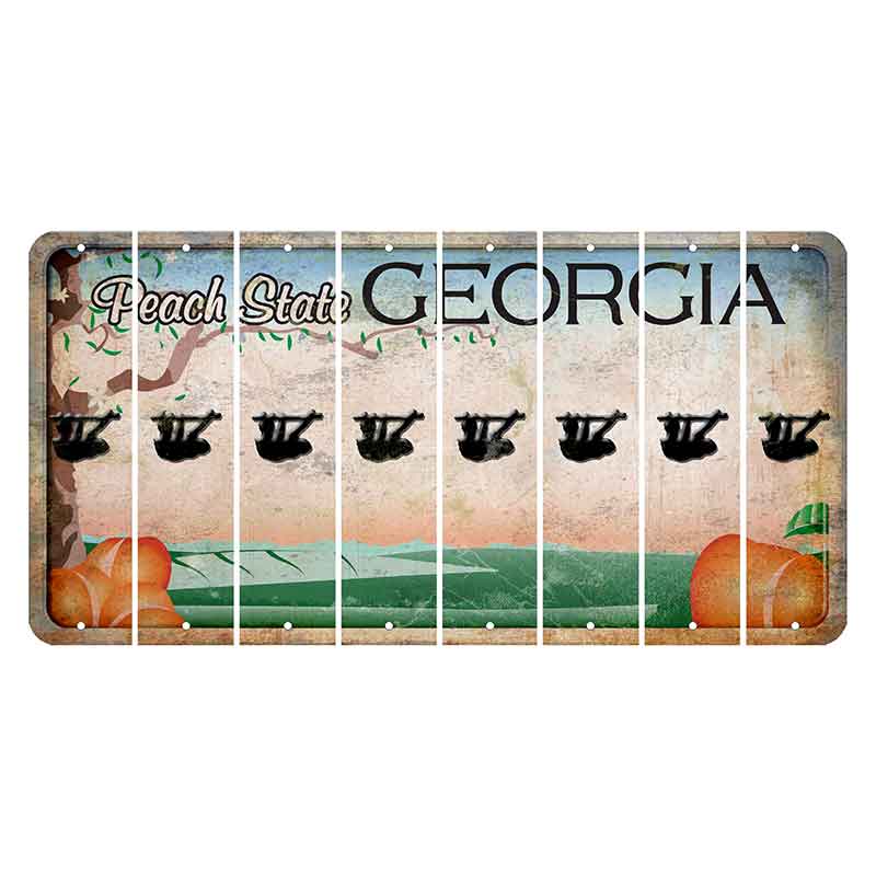 Georgia Peach State Cut License Plate Strips (Set of 8)