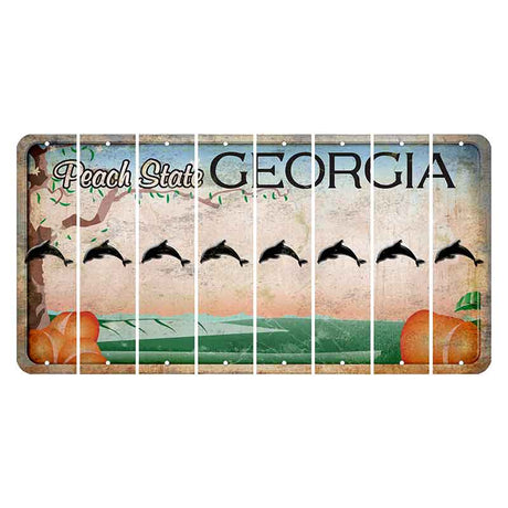 Georgia Peach State Cut License Plate Strips (Set of 8)