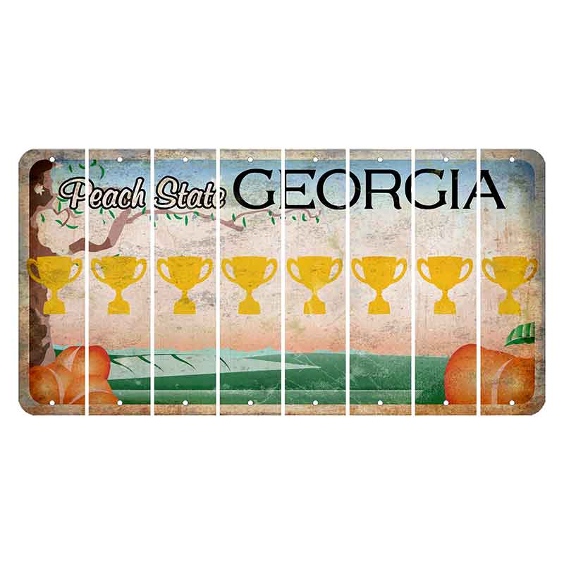 Georgia Peach State Cut License Plate Strips (Set of 8)