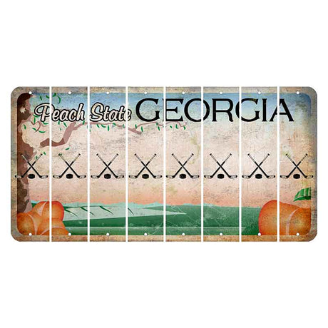 Georgia Peach State Cut License Plate Strips (Set of 8)