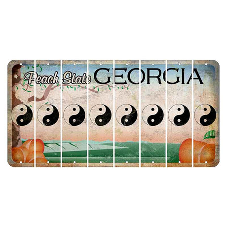 Georgia Peach State Cut License Plate Strips (Set of 8)