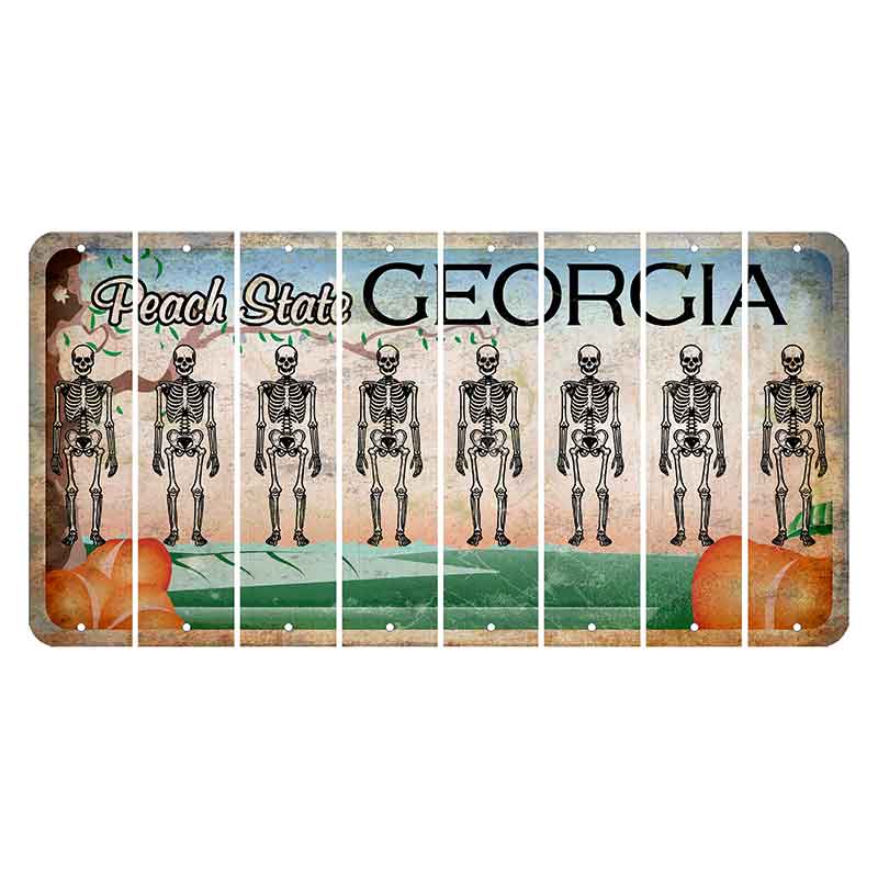 Georgia Peach State Cut License Plate Strips (Set of 8)