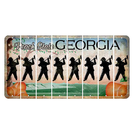 Georgia Peach State Cut License Plate Strips (Set of 8)