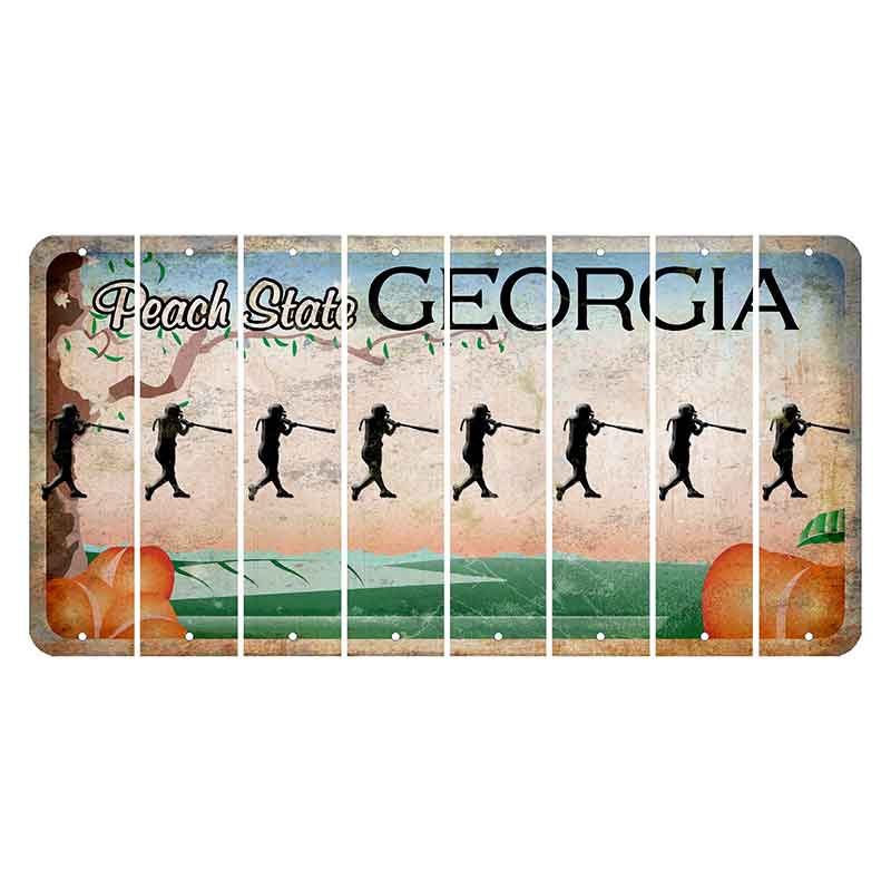 Georgia Peach State Cut License Plate Strips (Set of 8)