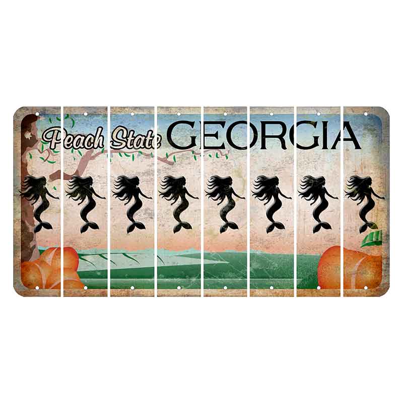 Georgia Peach State Cut License Plate Strips (Set of 8)