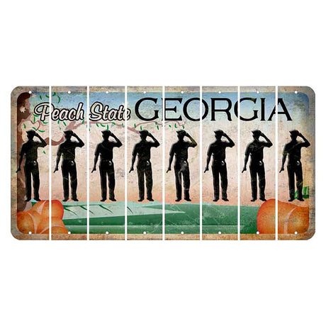 Georgia Peach State Cut License Plate Strips (Set of 8)