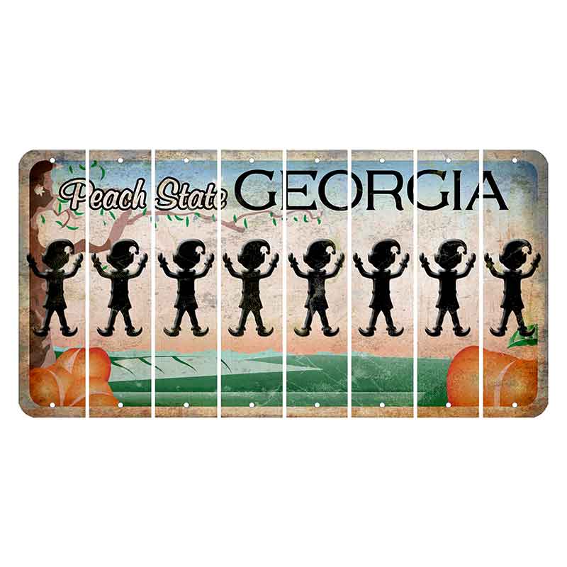 Georgia Peach State Cut License Plate Strips (Set of 8) Elf