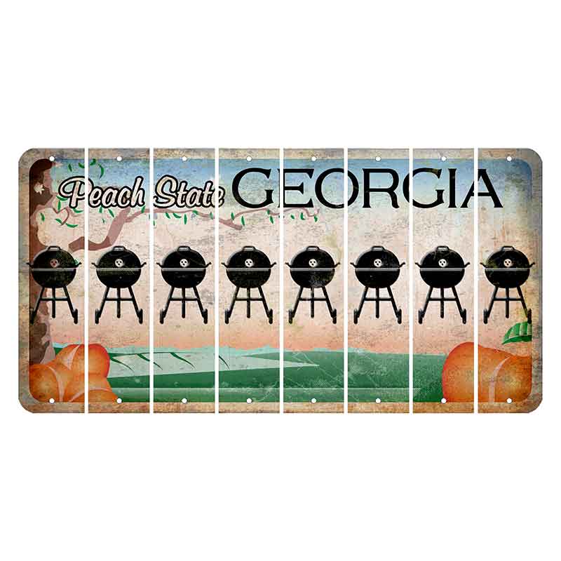 Georgia Peach State Cut License Plate Strips (Set of 8) Grill