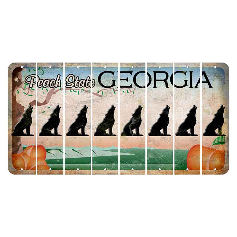 Georgia Peach State Cut License Plate Strips (Set of 8)