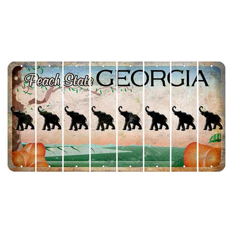 Georgia Peach State Cut License Plate Strips (Set of 8)