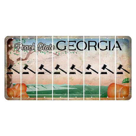 Georgia Peach State Cut License Plate Strips (Set of 8)