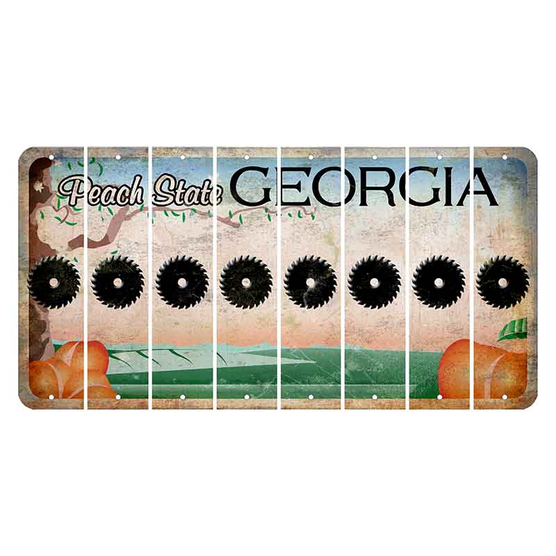 Georgia Peach State Cut License Plate Strips (Set of 8) Saw Blade