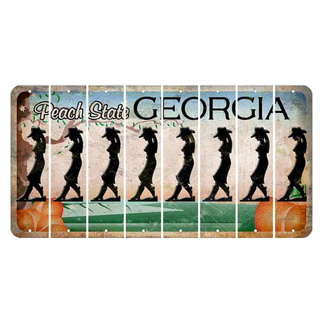 Georgia Peach State Cut License Plate Strips (Set of 8)