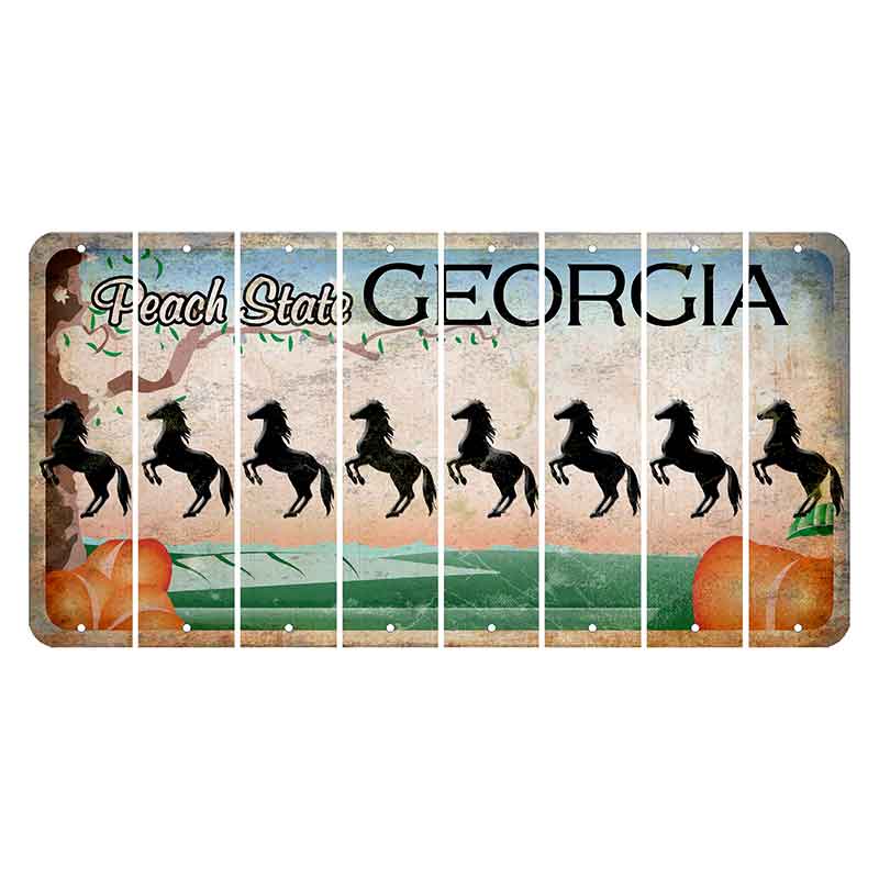 Georgia Peach State Cut License Plate Strips (Set of 8) Horse