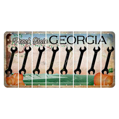 Georgia Peach State Cut License Plate Strips (Set of 8)